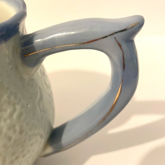 Ceramic Creamer Floral Butterfly Textured Unbranded Gold Accents - Picture 6 of 7